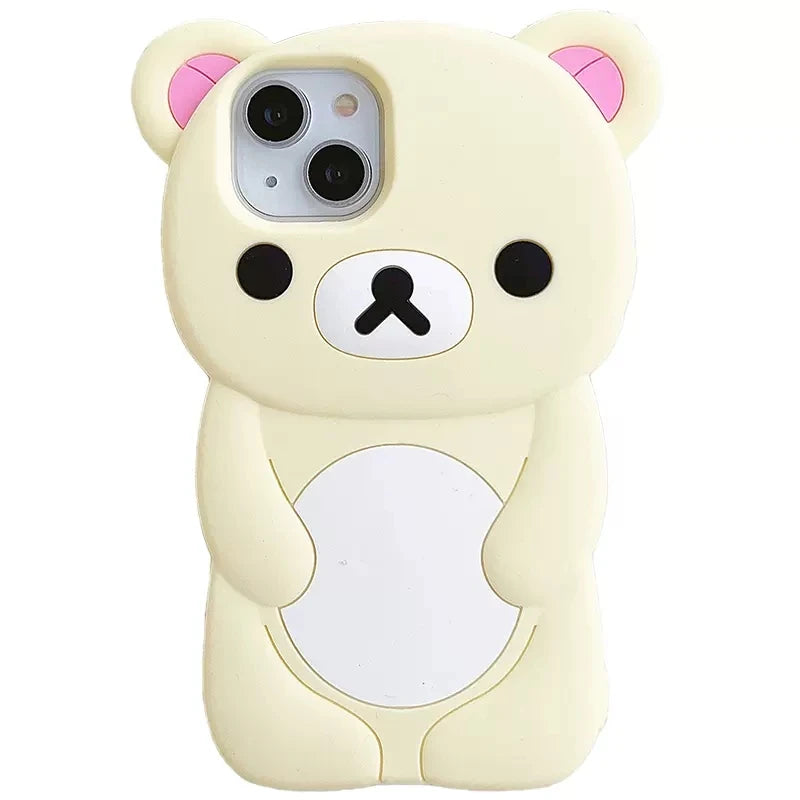 Für iPhone 17 16 15 14 13 12 11 Pro Plus Mini Max Xs XR 6 7 8 SE Silikon Rilakkuma Bär Soft Cover Case