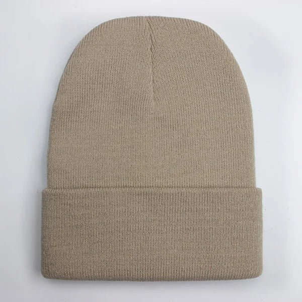 Solide Unisex-Mütze, Herbst-Winter-Wollmischungen, weiche warme Strickmütze für Männer und Frauen, SkullCap-Hüte, Gorro-Ski-Caps, 24-Farben-Mützen