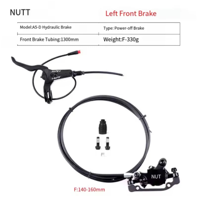 NUTT 2 Kolben Elektrofahrrad Hydraulische Bremsen 140 160 180 mm Rotor für Zero 10X 11X KUGOO G1 G2 Pro Elektroroller Bremssatz