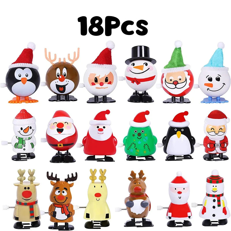 18-30 Stück Weihnachts-Windspielzeug, verschiedene Uhrwerksspielzeuge, Weihnachtsstrumpffüller für Weihnachtsfeiern, Gastgeschenke, Goody Bag Filler
