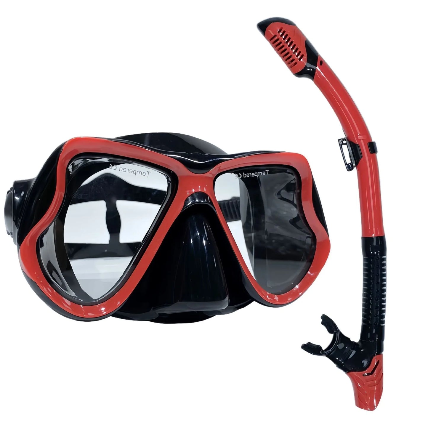 Professionelles Antibeschlag-Schnorchelset für Erwachsene – Set aus Panorama-Tauchmaske und Schwimmtrainingsgeräten aus gehärtetem Glas