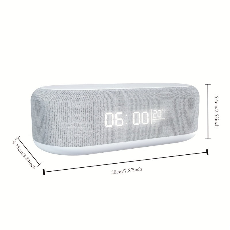 4in 1 Multifunction Wireless Charger Pad Stand LED Night Light Temperature Time Desktop Alarm Clock Mobile Phone Chargers Induction Fast Charging Dock Station Base for iPhone 16 15 14 13 12 for Galaxy S25 S24 S23 Bedroom Offi