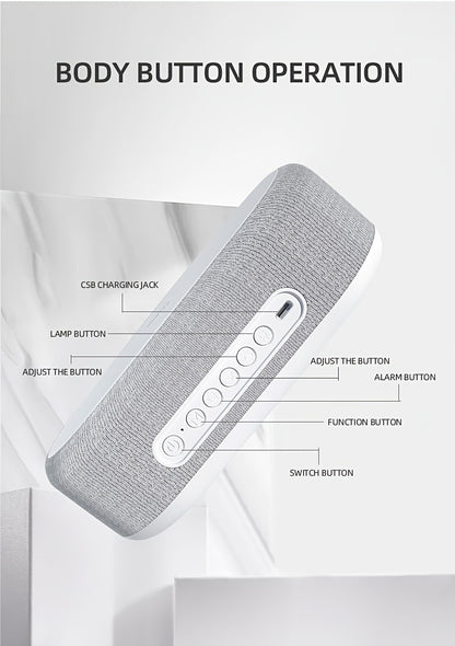 4in 1 Multifunction Wireless Charger Pad Stand LED Night Light Temperature Time Desktop Alarm Clock Mobile Phone Chargers Induction Fast Charging Dock Station Base for iPhone 16 15 14 13 12 for Galaxy S25 S24 S23 Bedroom Offi