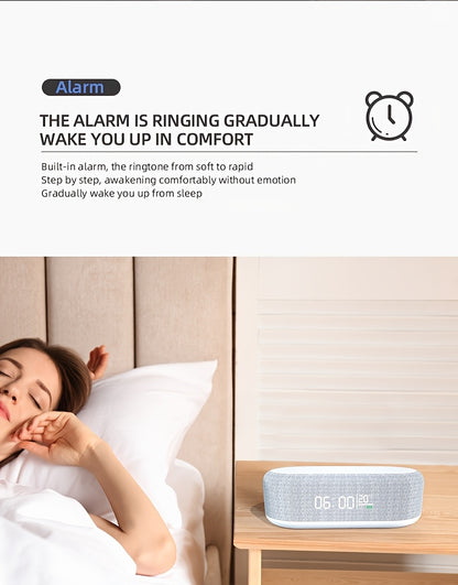 4in 1 Multifunction Wireless Charger Pad Stand LED Night Light Temperature Time Desktop Alarm Clock Mobile Phone Chargers Induction Fast Charging Dock Station Base for iPhone 16 15 14 13 12 for Galaxy S25 S24 S23 Bedroom Offi