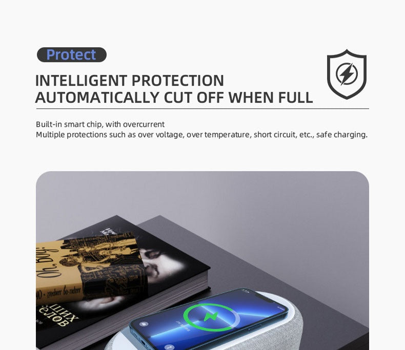 4in 1 Multifunction Wireless Charger Pad Stand LED Night Light Temperature Time Desktop Alarm Clock Mobile Phone Chargers Induction Fast Charging Dock Station Base for iPhone 16 15 14 13 12 for Galaxy S25 S24 S23 Bedroom Offi