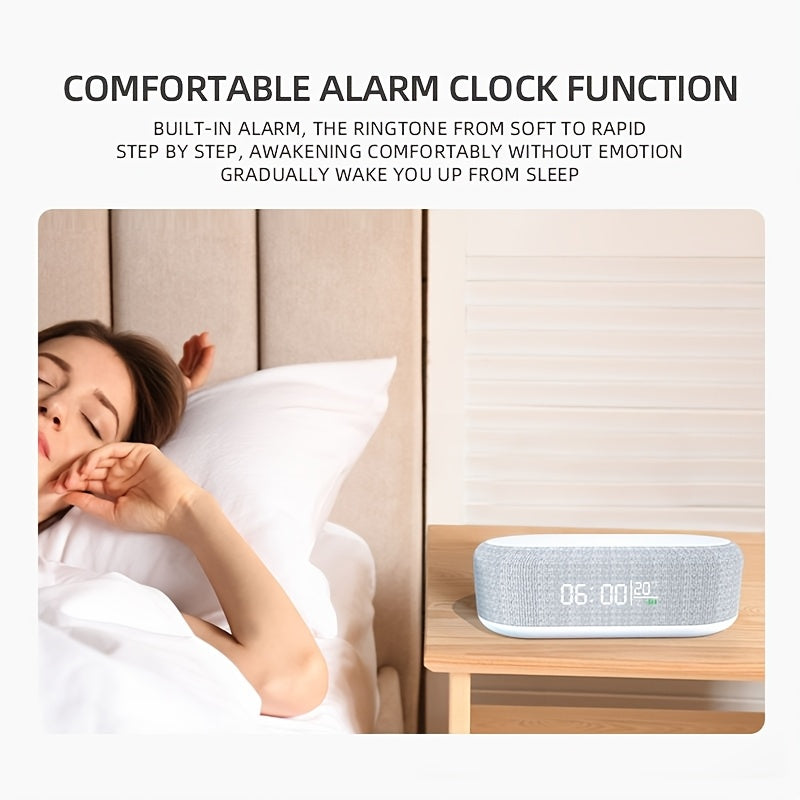 4in 1 Multifunction Wireless Charger Pad Stand LED Night Light Temperature Time Desktop Alarm Clock Mobile Phone Chargers Induction Fast Charging Dock Station Base for iPhone 16 15 14 13 12 for Galaxy S25 S24 S23 Bedroom Offi