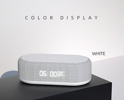 4in 1 Multifunction Wireless Charger Pad Stand LED Night Light Temperature Time Desktop Alarm Clock Mobile Phone Chargers Induction Fast Charging Dock Station Base for iPhone 16 15 14 13 12 for Galaxy S25 S24 S23 Bedroom Offi