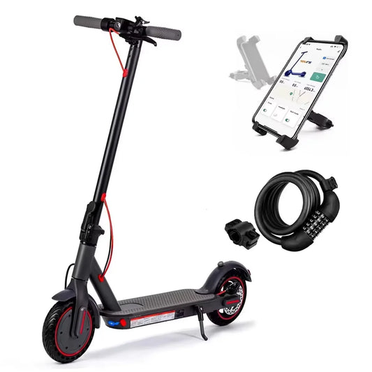 8,5-Zoll-Elektroroller mit App-Funktion, mit Handyhalter und Diebstahlschutz, faltbarer E-Scooter, 25–30 km
