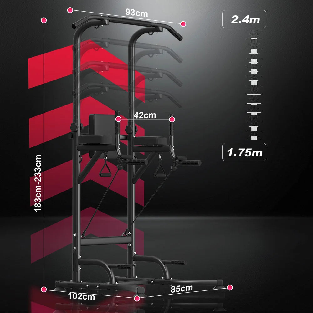 Power Tower Home Dip Station Pull Up Bar Multi-Function Power Tower Push Up Workout Abdominal Exercise for Gym Strength Training