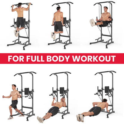 Power Tower Home Dip Station Pull Up Bar Multi-Function Power Tower Push Up Workout Abdominal Exercise for Gym Strength Training