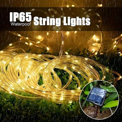 LED Solar Lichterketten Garten Wasserdichte Rohr Seil Lampe Weihnachten Girlande Lichterkette Für Outdoor Urlaub Dekoration Beleuchtung