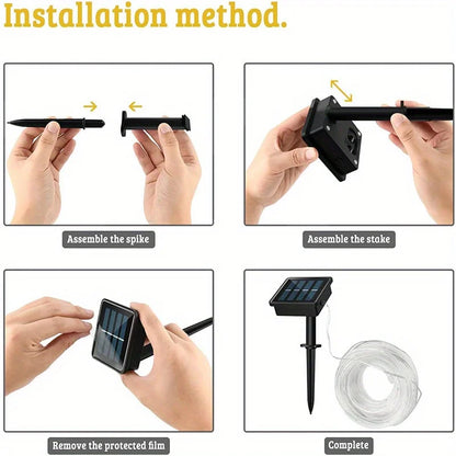 LED Solar Lichterketten Garten Wasserdichte Rohr Seil Lampe Weihnachten Girlande Lichterkette Für Outdoor Urlaub Dekoration Beleuchtung