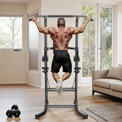 Power Tower Home Dip Station Pull Up Bar Multi-Function Power Tower Push Up Workout Abdominal Exercise for Gym Strength Training