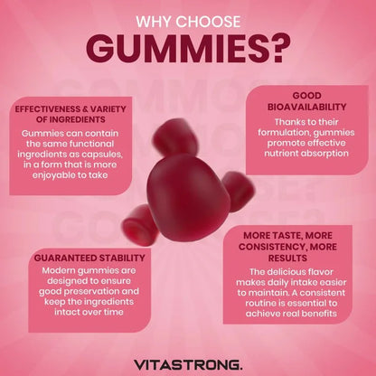 Vitastrong Biotin High Dosage Complex 100 % vegan – 120 Biotin Gum für Haare, Haut und Nägel mit Zink, Selen, Vitamin C, Vitamin E, Vitamin B6, folieren und Kaliumionid – unterstützt gesundes Haar und reduziert Müdigk