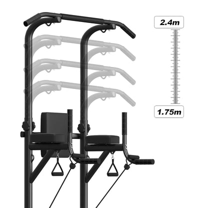 Power Tower Home Dip Station Pull Up Bar Multi-Function Power Tower Push Up Workout Abdominal Exercise for Gym Strength Training