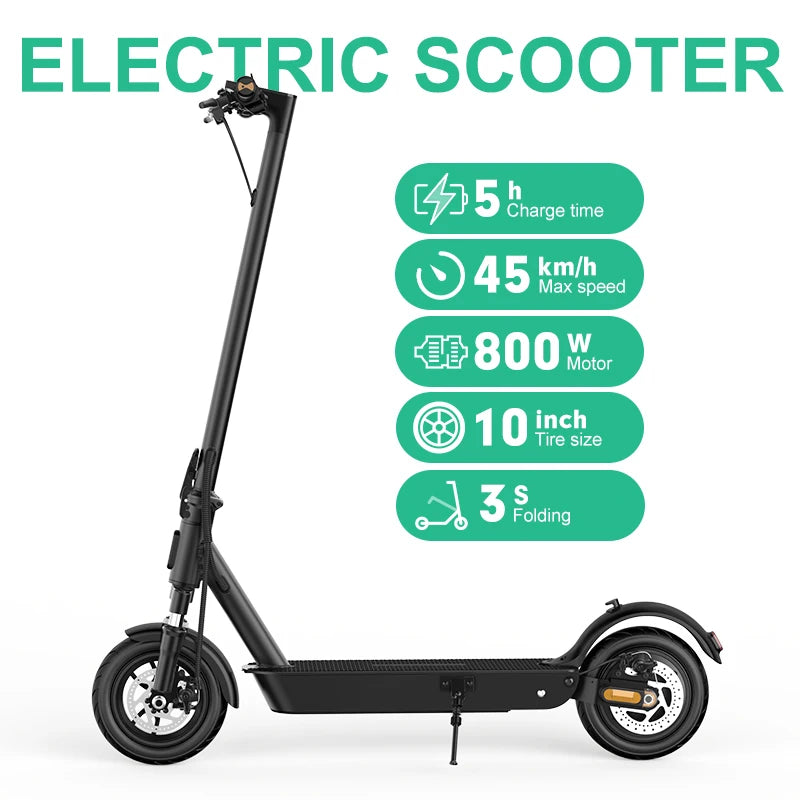 Mankeel MK086 800 W Roller elektrisch 45 km große Reichweite 48 V 10,4 Ah doppelte Stoßdämpfung Smart APP 10 Zoll faltbarer Escooter