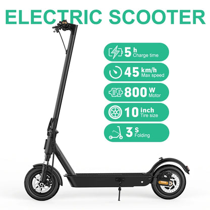 Mankeel MK086 800 W Roller elektrisch 45 km große Reichweite 48 V 10,4 Ah doppelte Stoßdämpfung Smart APP 10 Zoll faltbarer Escooter