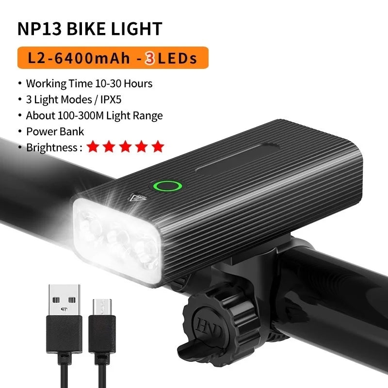 10000-1200mAh Fahrrad Licht USB Aufladbare Front Scheinwerfer 18650 Batterie LED Taschenlampe für Fahrrad Road MTB Lampen Fahrrad licht