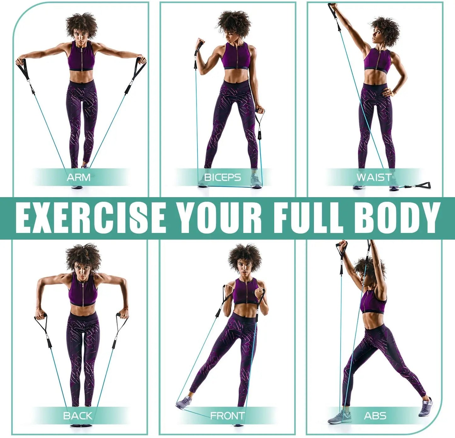 Pilates-Bar-Set mit Widerstandsbändern, multifunktionale Yoga-Bar, tragbares Widerstands-Bar-Set für Heim-Fitnessstudio, für Ganzkörpertraining