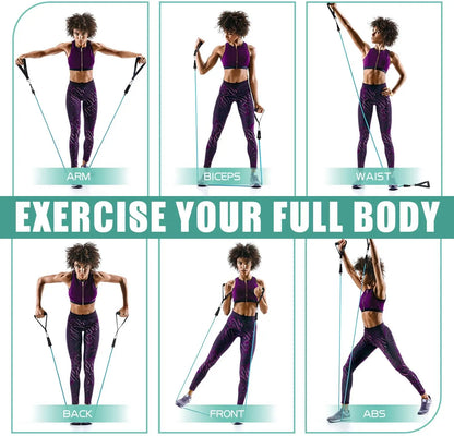 Pilates-Bar-Set mit Widerstandsbändern, multifunktionale Yoga-Bar, tragbares Widerstands-Bar-Set für Heim-Fitnessstudio, für Ganzkörpertraining