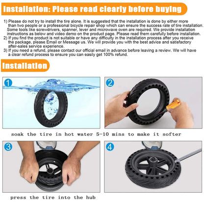 Vollreifen für Xiaomi M365 Pro Elektroroller Mijia Mi 1S Pro 2 Essential Scooter 8,5 Zoll Gummireifen 8,5'' Rad