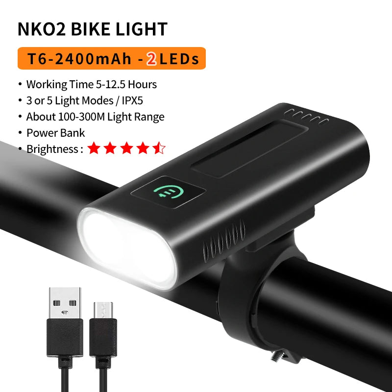 10000-1200mAh Fahrrad Licht USB Aufladbare Front Scheinwerfer 18650 Batterie LED Taschenlampe für Fahrrad Road MTB Lampen Fahrrad licht