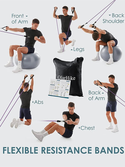 Workout Bar Fitness Widerstand Bands Set Pilates Yoga Zugseil Übung Training Expander Gym Ausrüstung für Home Bodybuilding