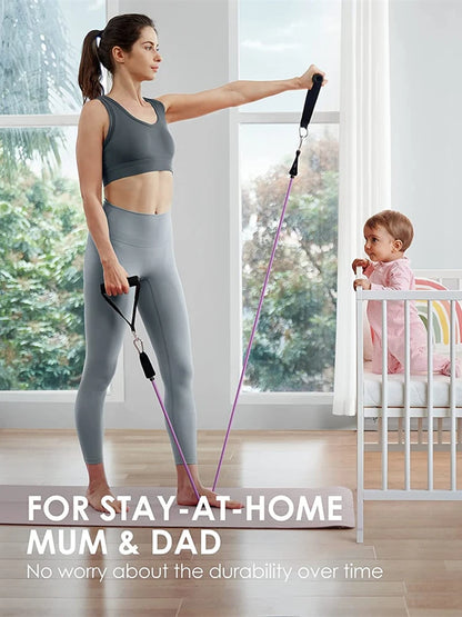 Workout Bar Fitness Widerstand Bands Set Pilates Yoga Zugseil Übung Training Expander Gym Ausrüstung für Home Bodybuilding