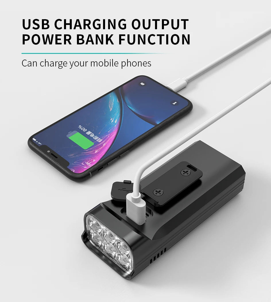 10000-1200mAh Fahrrad Licht USB Aufladbare Front Scheinwerfer 18650 Batterie LED Taschenlampe für Fahrrad Road MTB Lampen Fahrrad licht