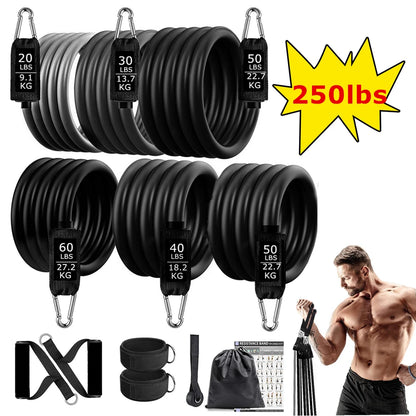 Workout Bar Fitness Widerstand Bands Set Pilates Yoga Zugseil Übung Training Expander Gym Ausrüstung für Home Bodybuilding