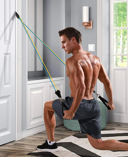 Pilates-Bar-Set mit Widerstandsbändern, multifunktionale Yoga-Bar, tragbares Widerstands-Bar-Set für Heim-Fitnessstudio, für Ganzkörpertraining