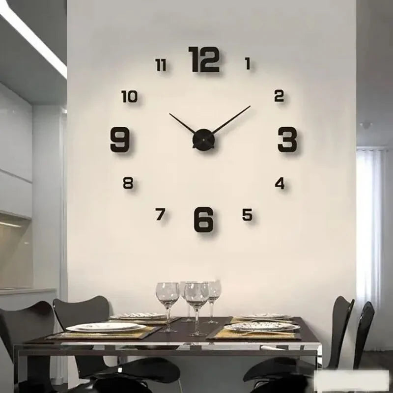 Kreativer rahmenloser diy Wanduhr Wandaufbau nach Hause stille Uhr Wohnzimmer Büro Wand dekoration