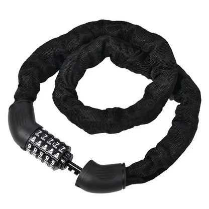 Motorrad-Kettenschloss, Diebstahlschutz für Elektrofahrzeuge, 5-stelliger Code, Kombination, Sicherheitsschloss, Halterung, Fahrrad-Eisen-Kettenschloss