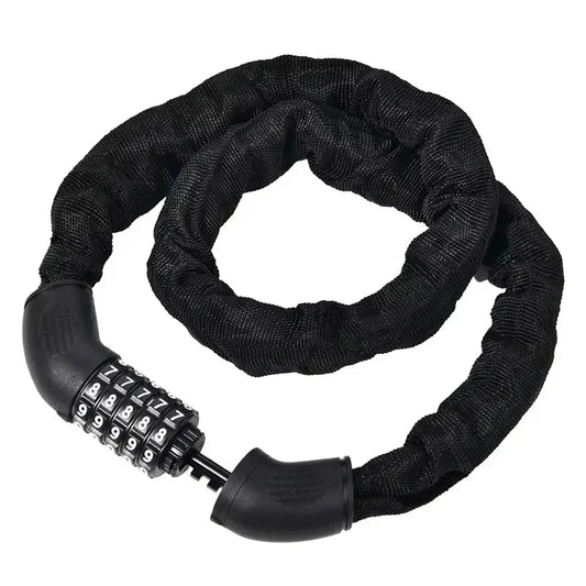 Motorrad-Kettenschloss, Diebstahlschutz für Elektrofahrzeuge, 5-stelliger Code, Kombination, Sicherheitsschloss, Halterung, Fahrrad-Eisen-Kettenschloss