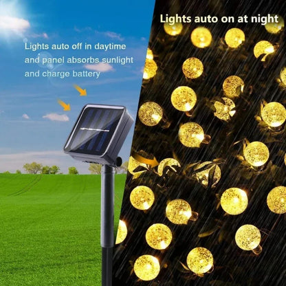 2024 neue Solar Kristall Globus LED Lichterketten LED Solar Outdoor Licht IP65 Fee Licht Weihnachten Girlande für Garten Party decor