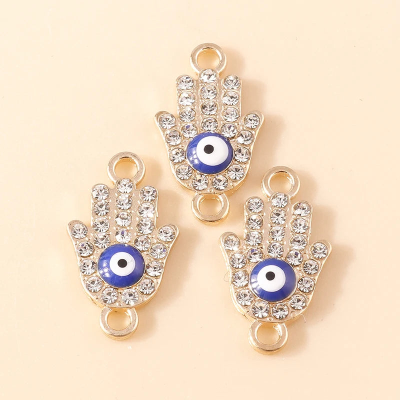 10 Stück Mixed Crystal Evil Eye Charms Türkische Lucky Blue Eye Charms Anhänger Anschlüsse für Armband Ohrringe Halskette DIY Schmuck
