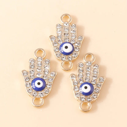10 Stück Mixed Crystal Evil Eye Charms Türkische Lucky Blue Eye Charms Anhänger Anschlüsse für Armband Ohrringe Halskette DIY Schmuck