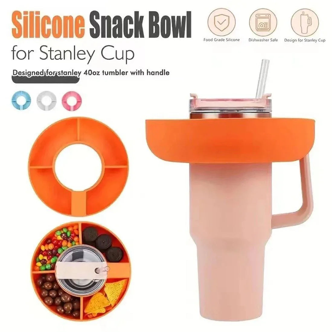 Snackschale für Stanley 40oz Becher mit Griff, für Stanley Cup Zubehör Snack-Tablett