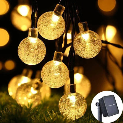 2024 neue Solar Kristall Globus LED Lichterketten LED Solar Outdoor Licht IP65 Fee Licht Weihnachten Girlande für Garten Party decor