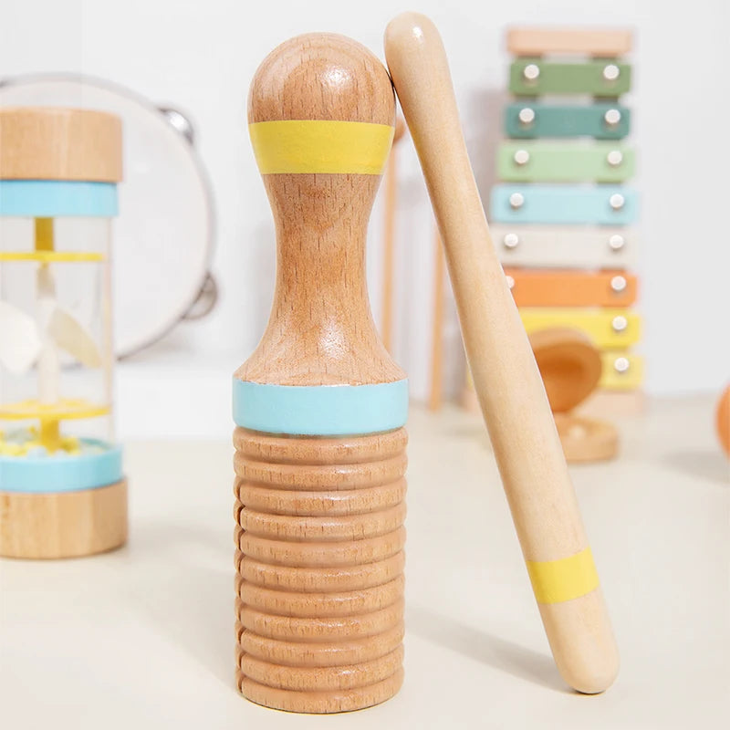 Wooden Musical Instrument Montessori Music Set Baby Children Percussion Instrument Toy Early Educational Knocking Toys for Kids