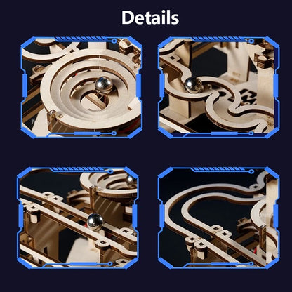 3D-Holzpuzzle zum Selbermachen, mechanisch, manuell, Modellbausätze, Spielzeug, Marmor-Lauf-Set mit 4 Kugeln, für Erwachsene und Kinder, Geschenke