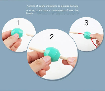 Montessori Holzspielzeug Farbform passendes Puzzlespiel Bunte Perlen Farbkognition Frühes Lernspielzeug Geschenk für Kinder