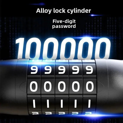 Motorrad-Kettenschloss, Diebstahlschutz für Elektrofahrzeuge, 5-stelliger Code, Kombination, Sicherheitsschloss, Halterung, Fahrrad-Eisen-Kettenschloss