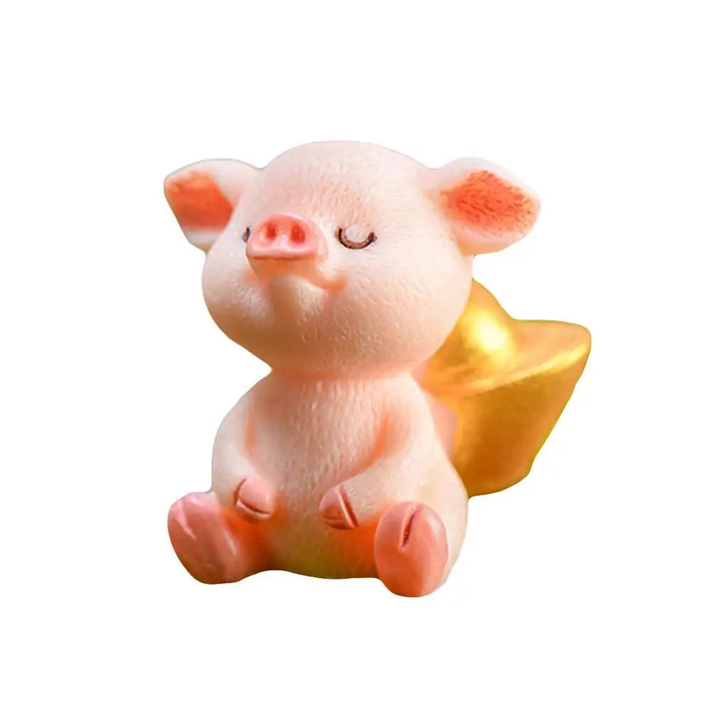 3-4 cm Harz Glück Schwein Figur Geld Piggy Statue DIY Miniatur Garten Tisch Ornament Auto Dashboard Puppen Für ohrring Schlüsselbund