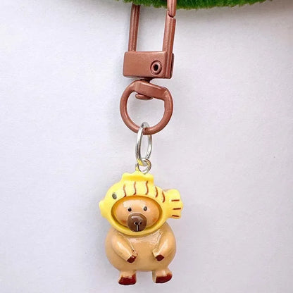 1-10Pcs Lustige Cartoon Capybara Schlüsselanhänger Frauen Männer Charme Harz Glänzend Flatback Tier Anhänger Schlüsselring Schmuck, Die Entdeckungen