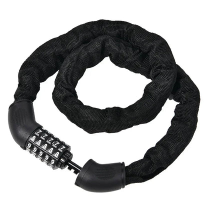 Motorrad-Kettenschloss, Diebstahlschutz für Elektrofahrzeuge, 5-stelliger Code, Kombination, Sicherheitsschloss, Halterung, Fahrrad-Eisen-Kettenschloss