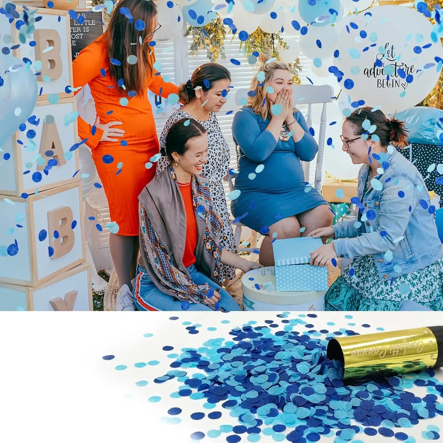 4 Packungen goldene Konfetti-Kanonen, Feier, Feuerwerk, Kanone, Konfetti, Popper, Handheld, Abschlussfeier, Weihnachten, Geburtstag, Hochzeit, Party-Versorgung