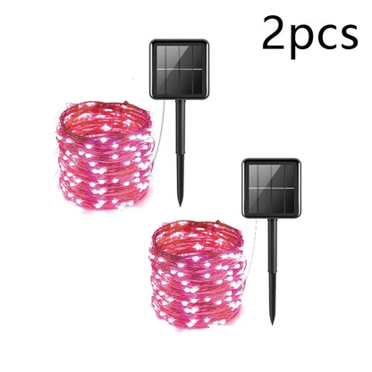 7m/12m/22m/32m LED Solar Licht Outdoor Garten Fee String Licht Led funkeln Wasserdichte Lampe für Weihnachten Terrasse Baum Party