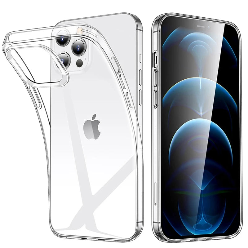 Klare Handyhülle für iPhone 11 12 13 14 15 Pro Max, stoßfeste, transparente Softcover-Hülle für iPhone XS MAX XR 7 8 Plus 6 6s
