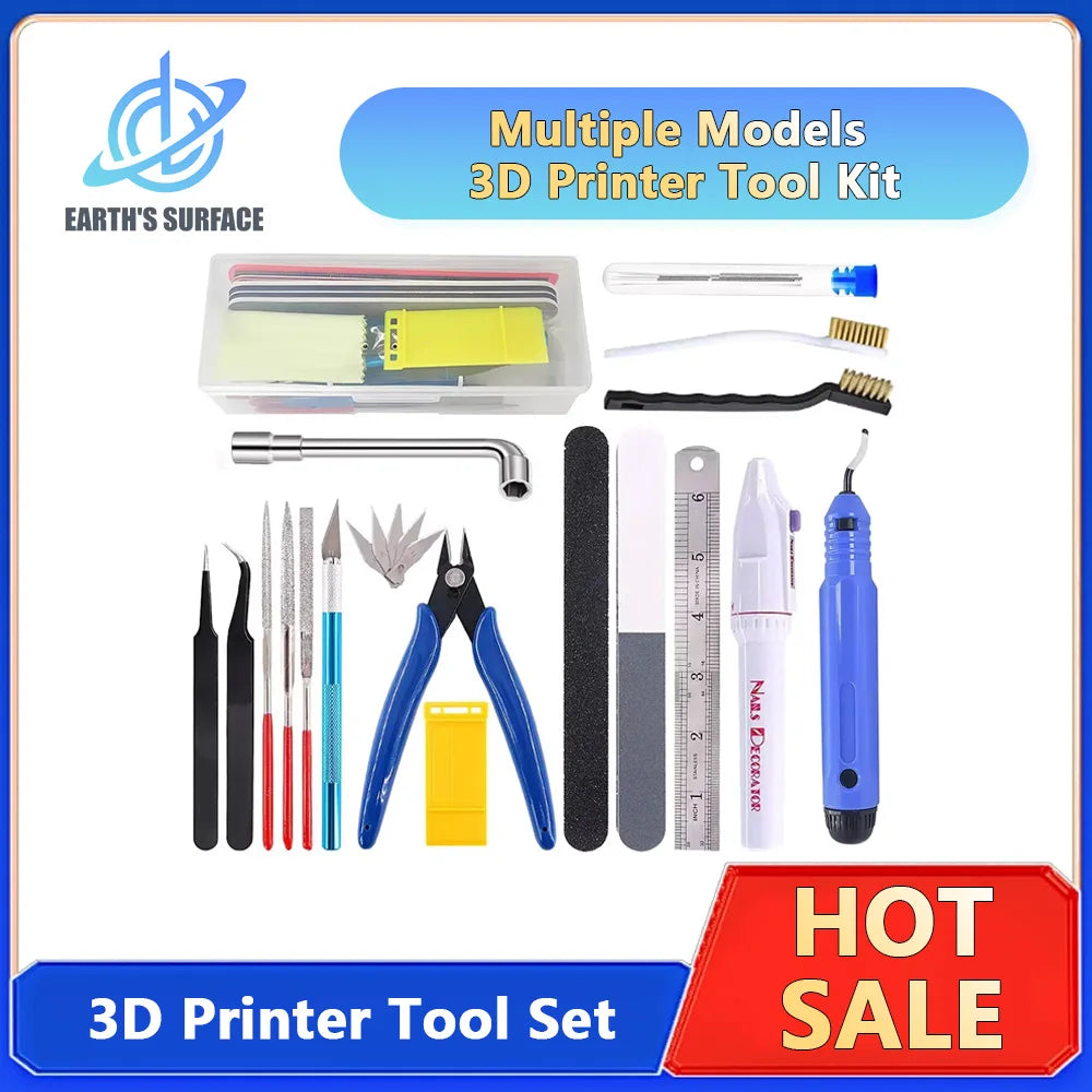 3D-Druckwerkzeuge, mehrere Modelle, 3D-Drucker-Werkzeugsatz, Zierschaber, Reinigung, Nadelzange, Entgratungsset